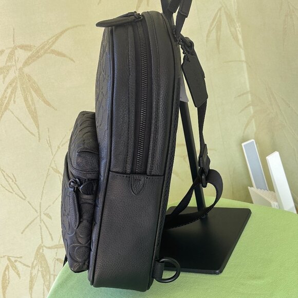 COACH CHARTER PACK IN SIGNATURE LEATHER:NWT BLACK CP116 Retail:$450 - Picture 9 of 15